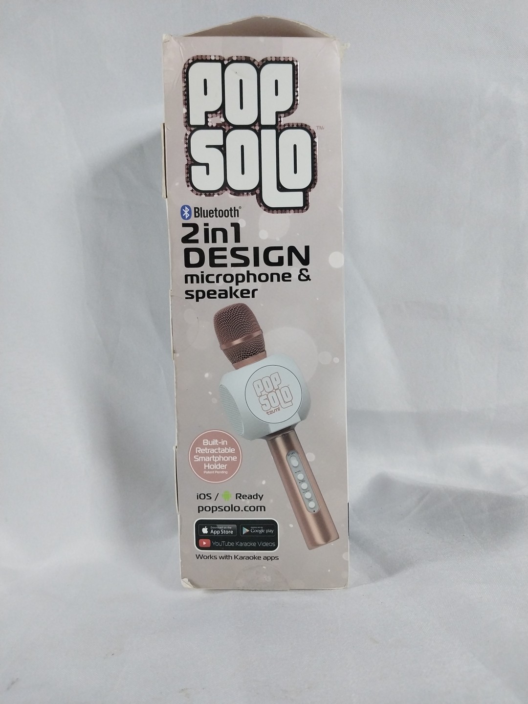 Pop Solo Bluetooth Karaoke Microphone w/ Smartphone Holder