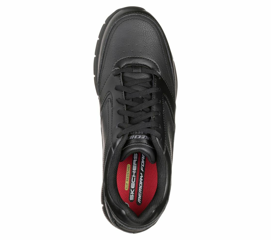 Mens Skechers 77156 Nampa Memory Foam Slip Resistant Black Work Shoes