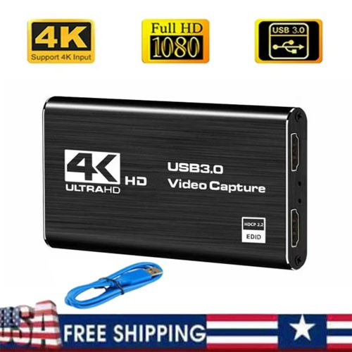 4K Audio Video Capture Card USB 3.0 HDMI Video Capture Device Full Recording