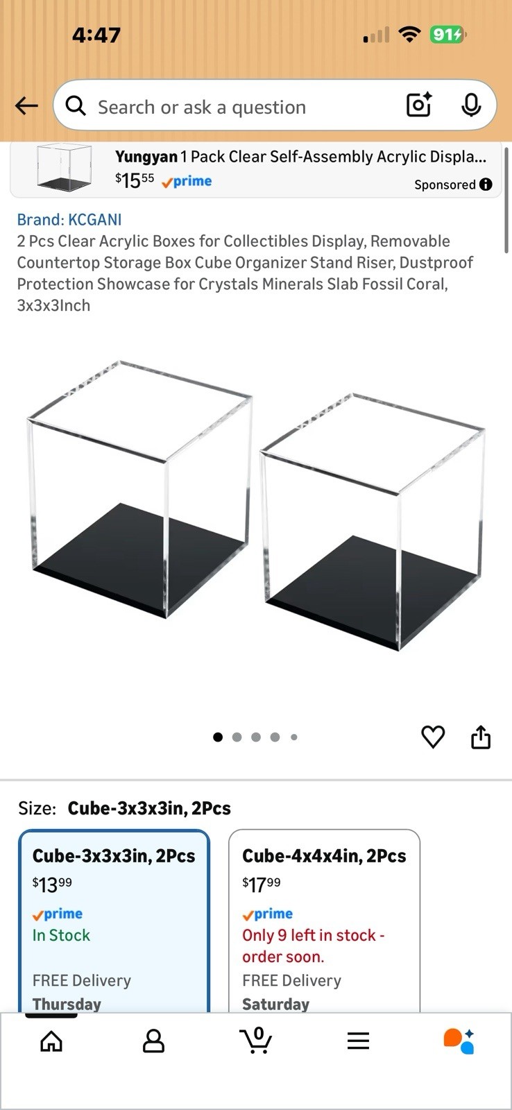 Clear Acrylic Display Boxes 3x3x3 Inch Dustproof Organizer for Collectibles (2)