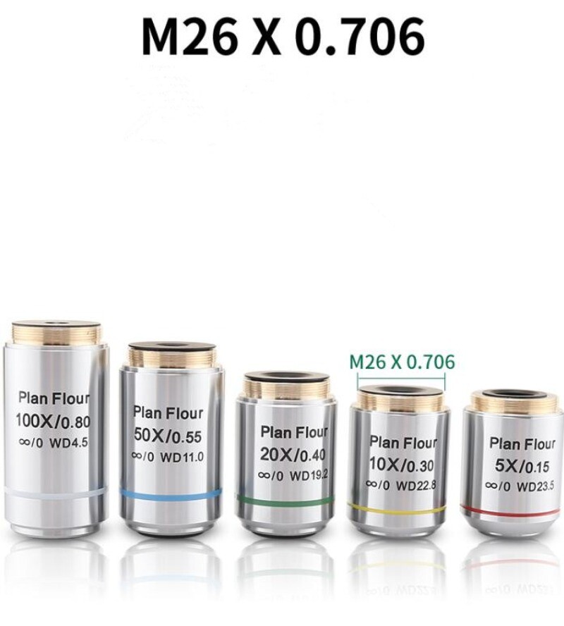 1PC 5/10/20/50/100X Plan Flour Semi-apochromatic Infinity System Objective Lens