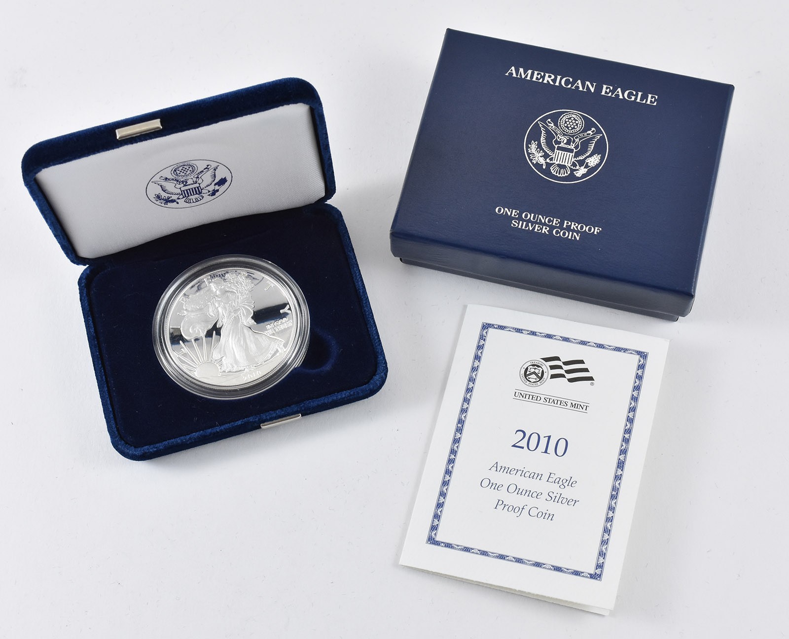 2010-W American Silver Eagle PROOF 1 Oz Silver - Coin & Box & COA