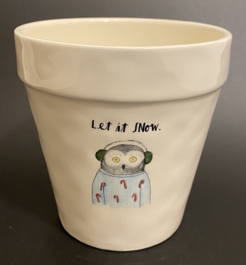 Rae Dunn Christmas Planter “Let It Snow” Replacement-RARE 2017