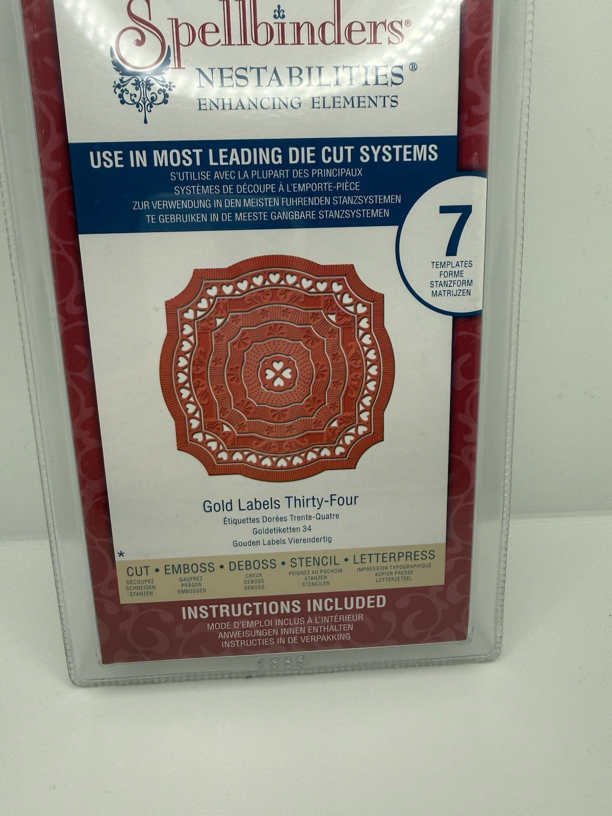 Spellbinders Nestabilites 7 Die Cuts (Gold Label Thirty-Four) Retired S4-424 NEW