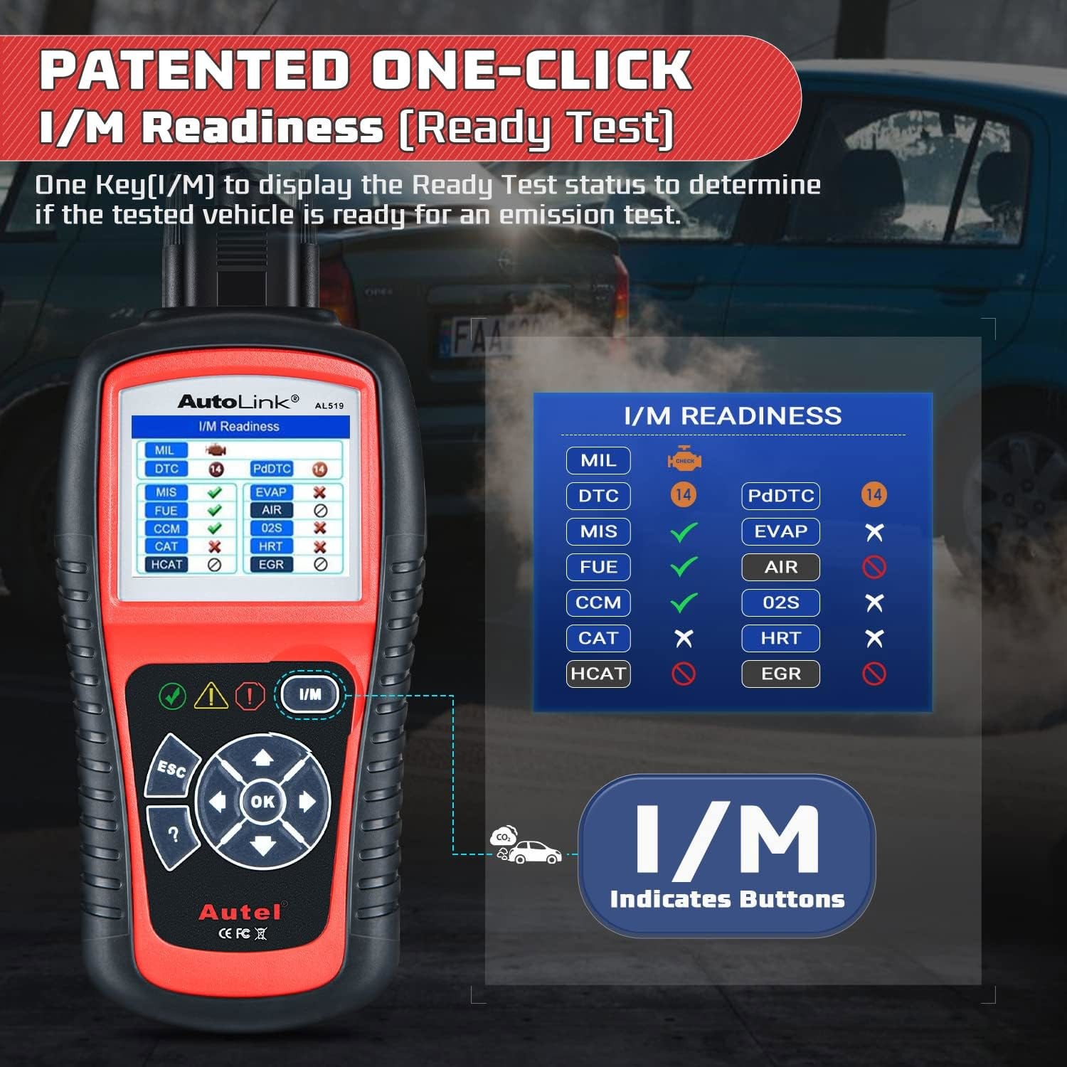 Autel AutoLink AL519 Car Scanner OBD2 Autel Code Reader Check Engine Diagnostics