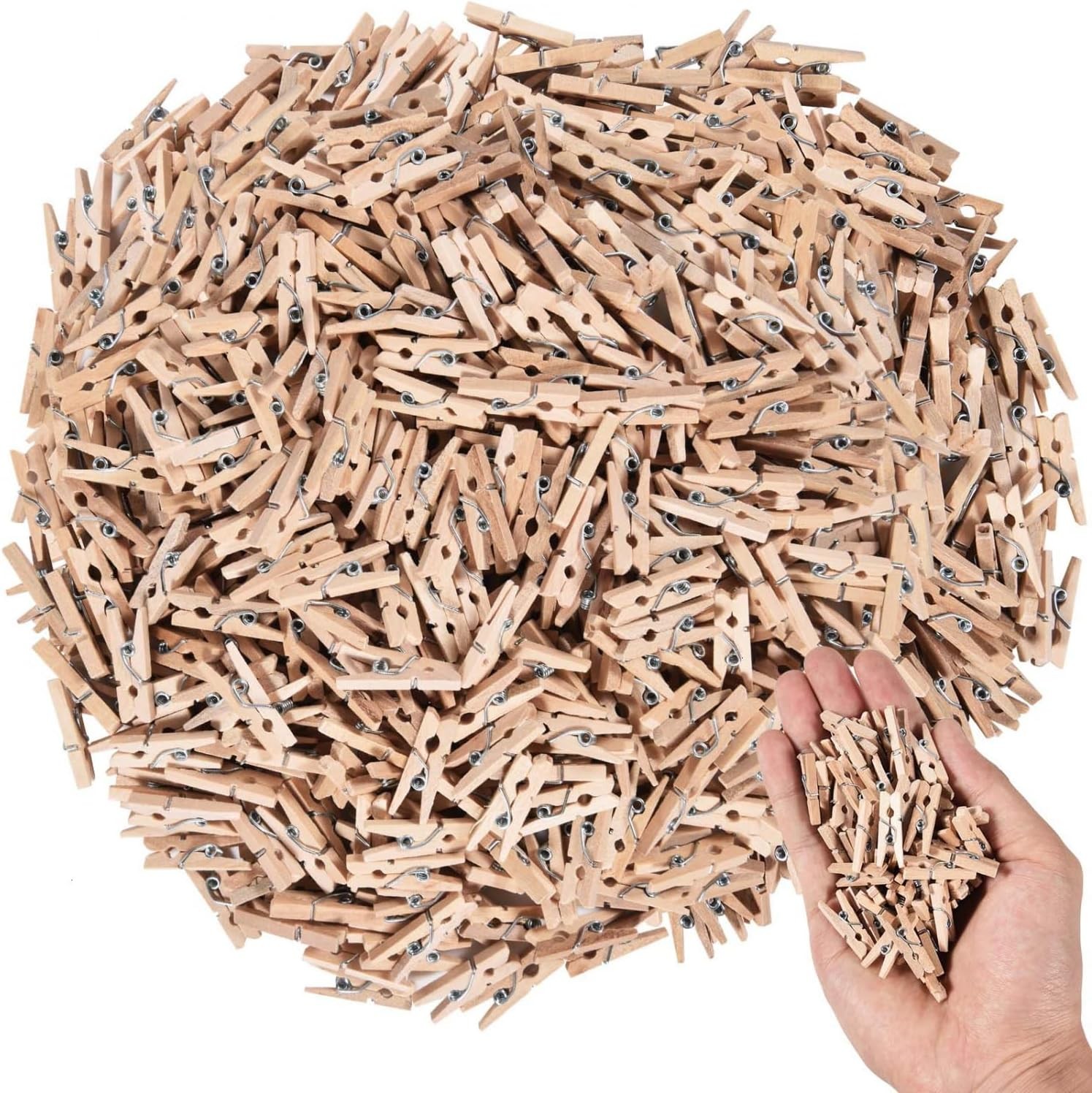 SenseYo 240 Pcs 1 Inch Mini Wooden Crafts Clothespins 1 inch, Wood Color