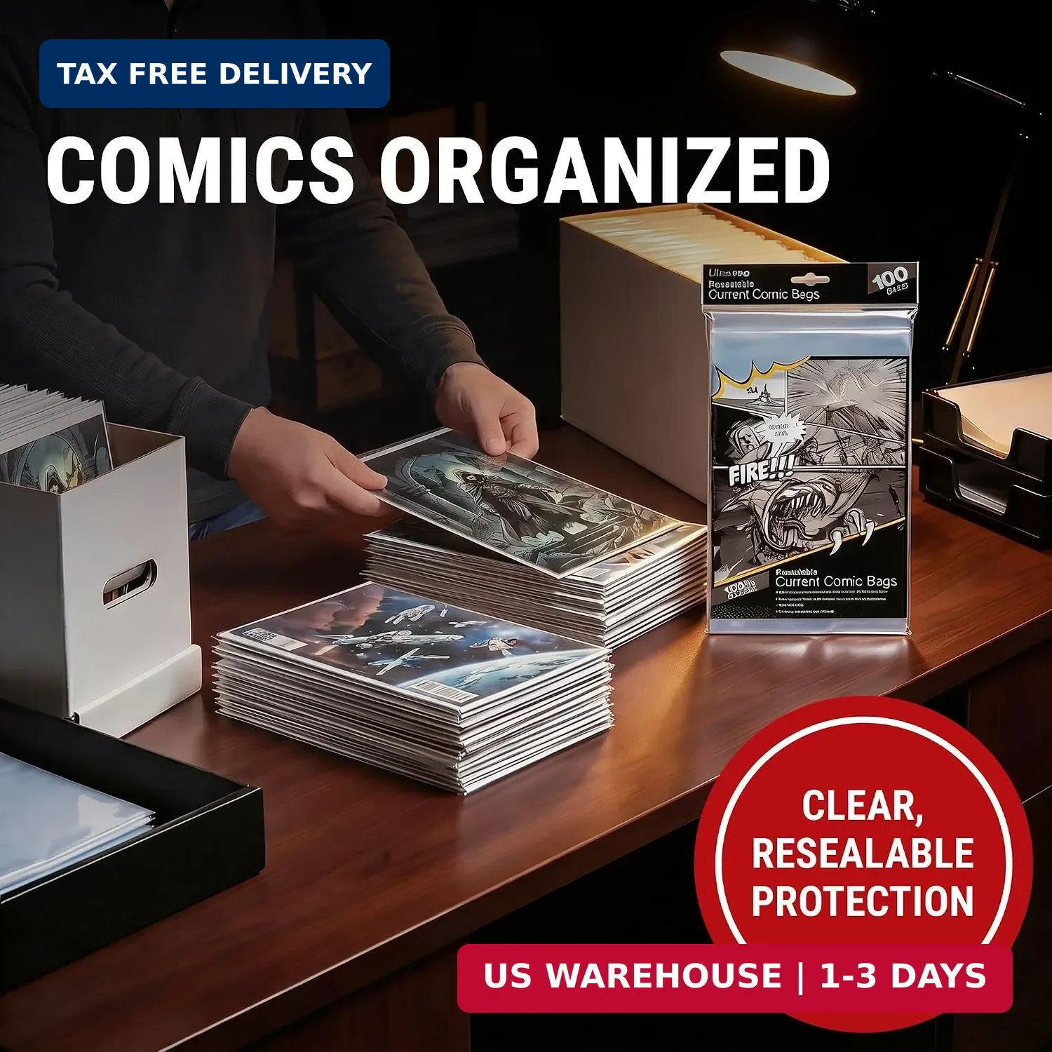 Ultra Pro Resealable Current Size Comic Bags - 2 Mil Clear Polypropylene Comic B