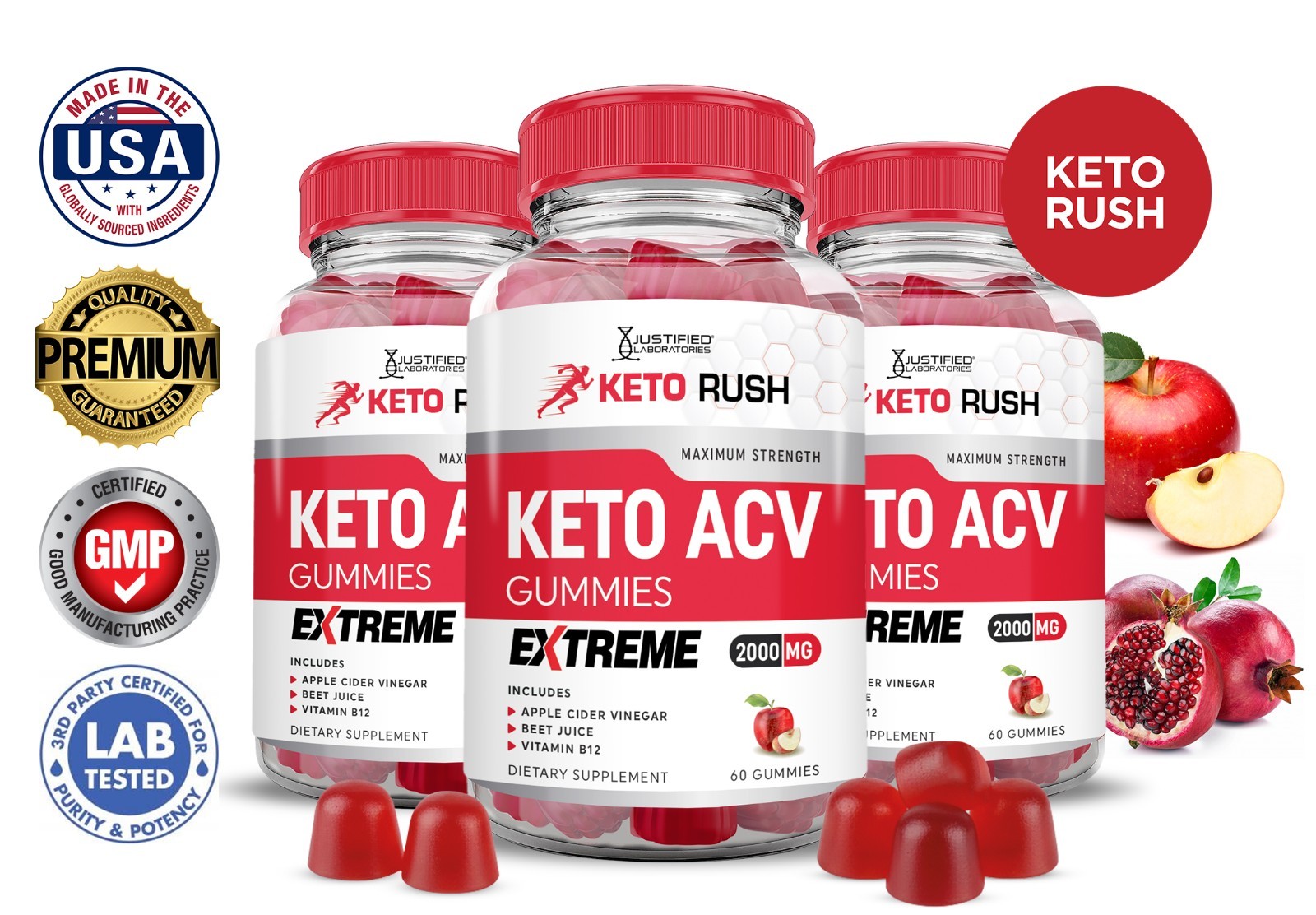 Ketosyn Keto Extreme ACV Gummies 2000MG Apple Cider Vinegar 180 Gummys