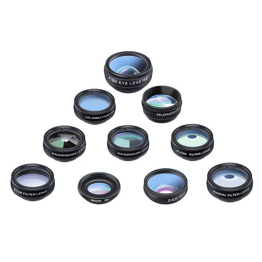 Smartphone Camera Lens Kit, Aluminum Portable for Phone
