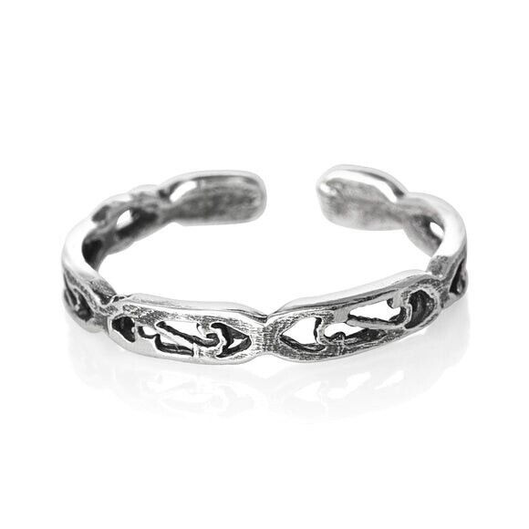 Aloha Tropical Beach Design Toe Ring Genuine Sterling Silver 925 Size Adjustable