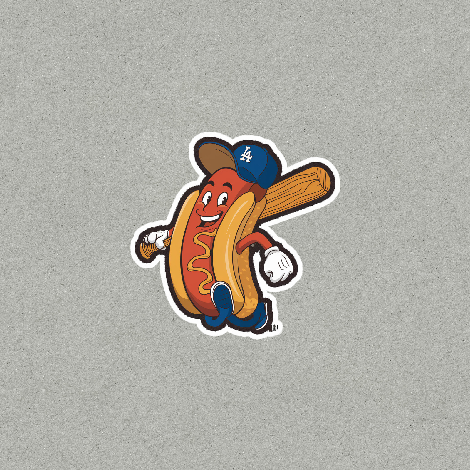 Funny Baseball Hot Dog Mascot - Los Angeles Dodgers Sticker LA Decal #3851