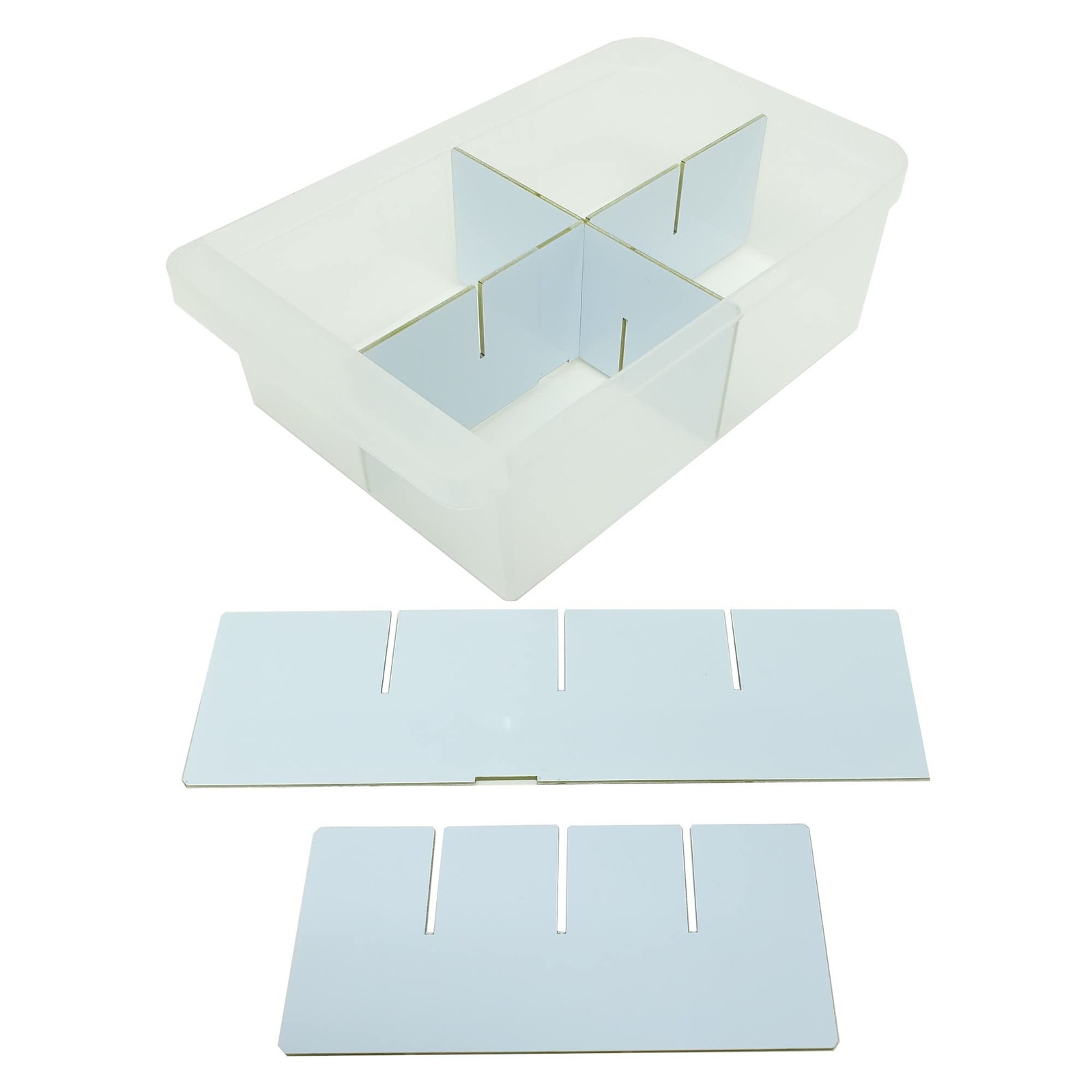 (4 Length + 4 Width Pieces) Large Drawer Configurable Dividers with IRIS USA ...
