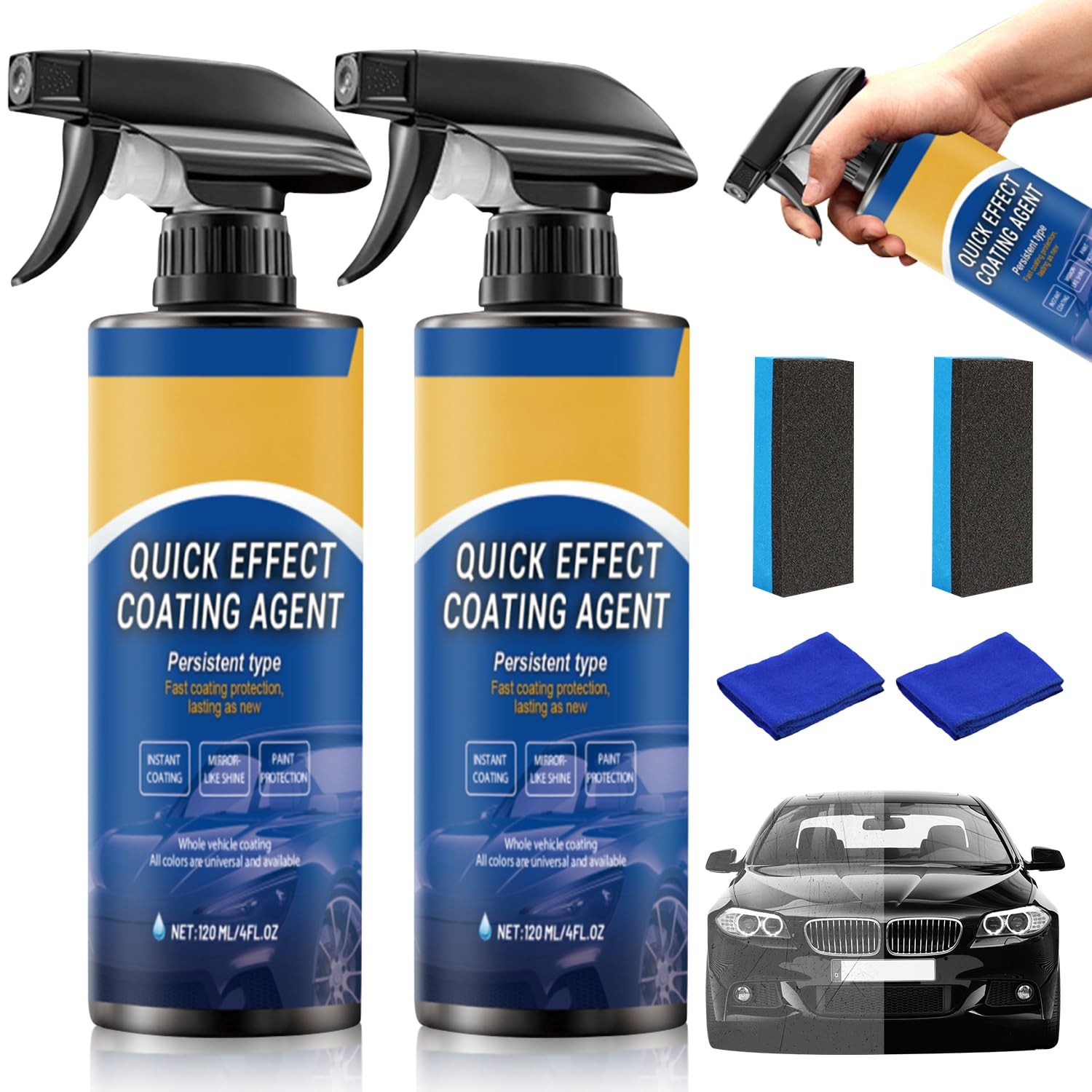 2pcs Car Coating Spray, Quick Effect Coating Agent, 2025 New Quickly Coat Car...