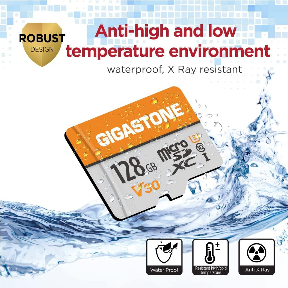 128GB Micro SD Card 2-Pack, A1 V30 4K Video Recording, Compatible with Security