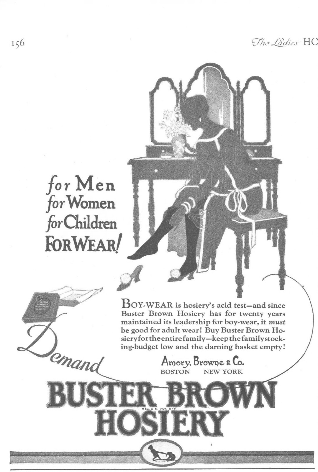 1924 Buster Brown Hosiery Vintage Print Ad For Wear Men Women & Children