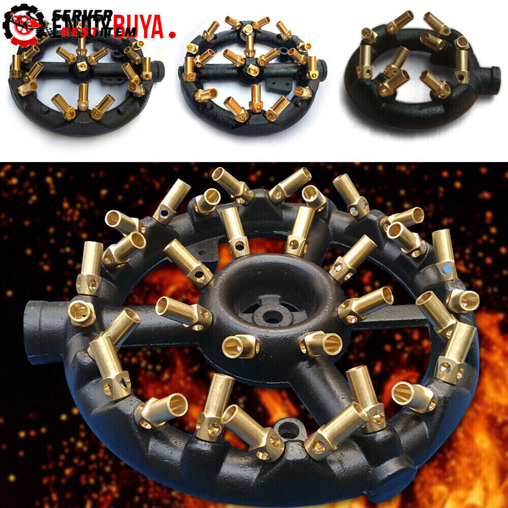 Jet Burner Natural Gas Commercial 10/20/23/32 Tips Cast Iron & Brass Wok Burner