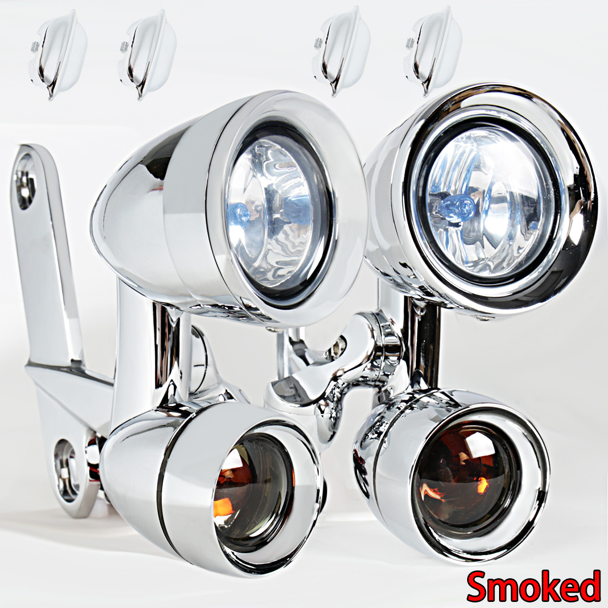 Fairing Mounted Driving Lights Turn Signals For Harley Touring FLHX FLHR 02-13