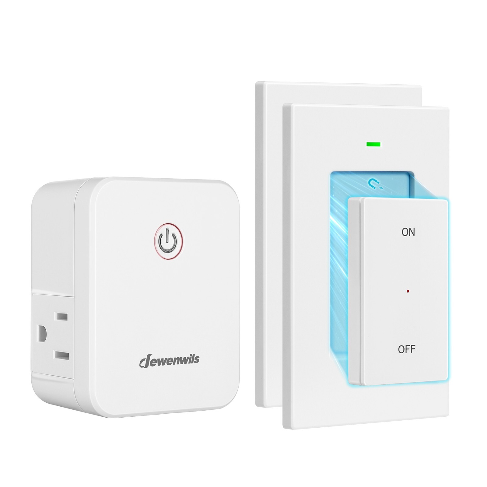 DEWENWILS Remote Control Outlet, Wireless Wall Light Switch 2 Side Outlets