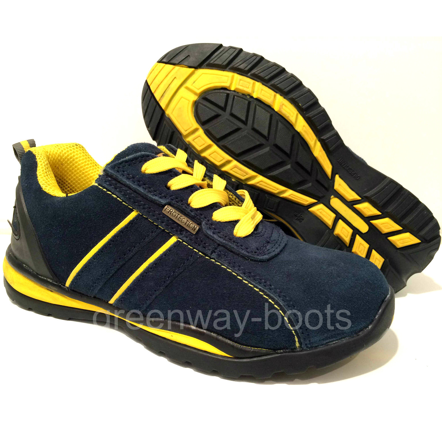 MENS NAVY LEATHER LIGHTWEIGHT WORK SAFETY STEEL TOE CAP BOOTS SHOES TRAINERS SZ
