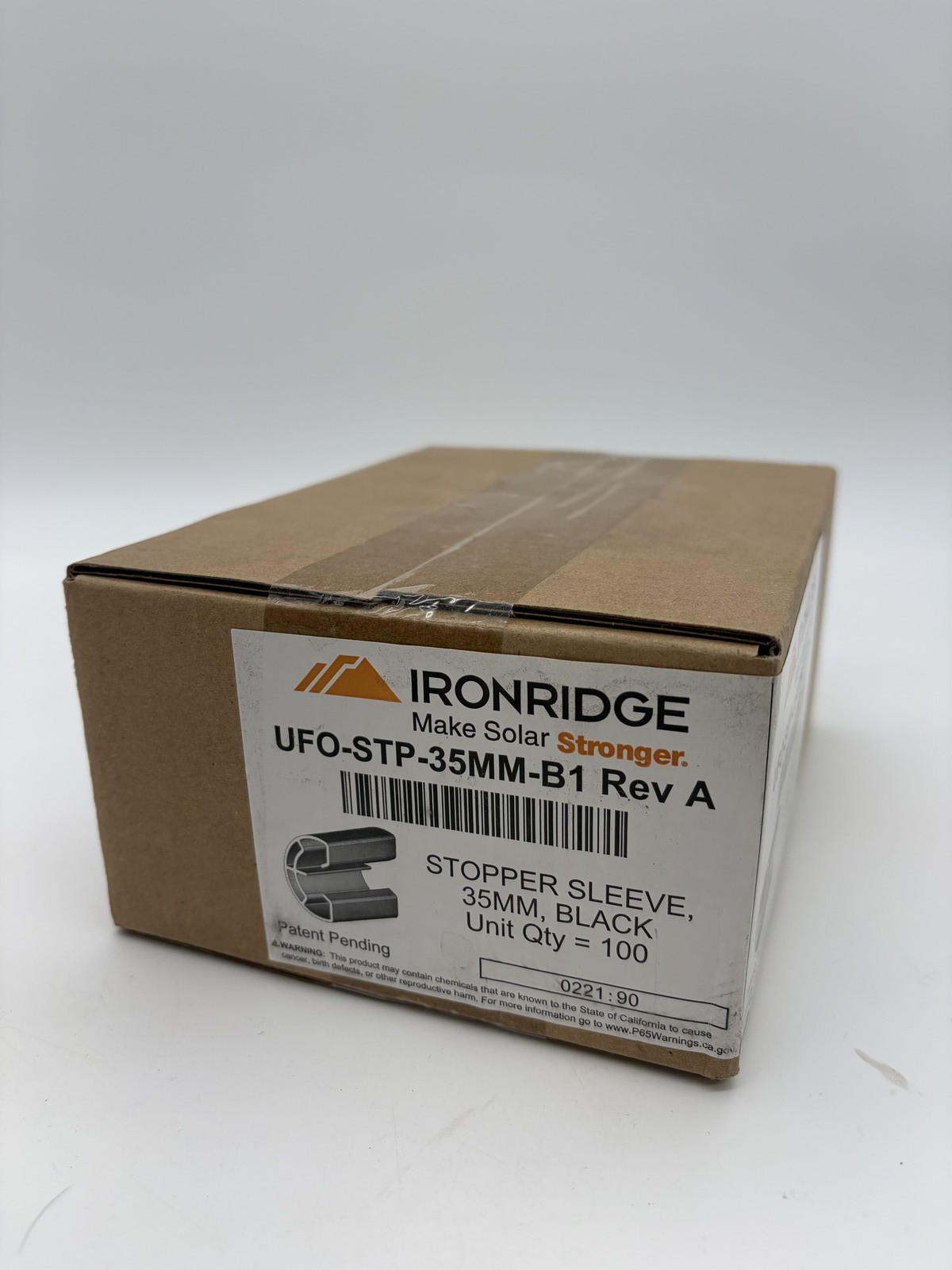 IronRidge UFO-STP-35MM-B1 Stopper Sleeve 35mm Black Qty 100