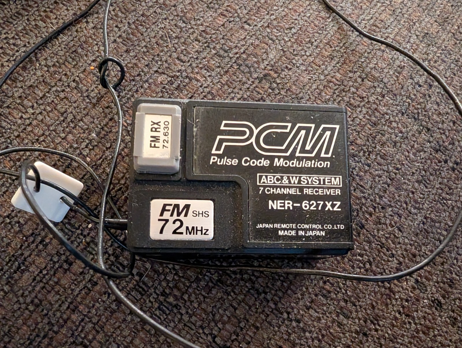 JR PCM FM 72Mhz NER-627XZ 7 Channel Receiver UNTESTED