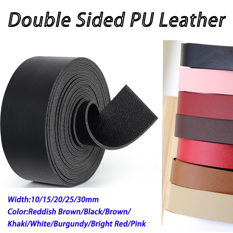 Faux Leather Strap Strips Double Sided PU Leather Crafts DIY Width 10mm-30mm