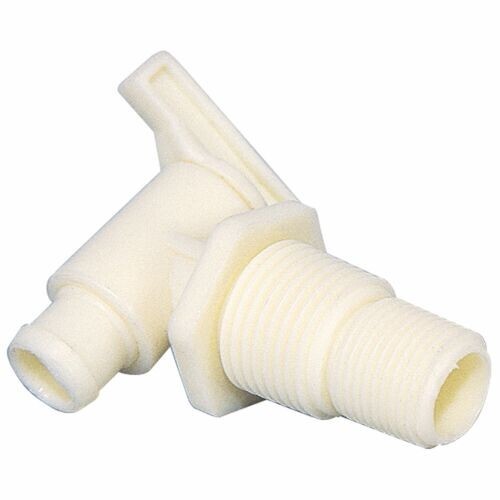 Camco 22243 Dual Size Drain Valve without Flange 3/8" or 1/2" Male NPT Thread