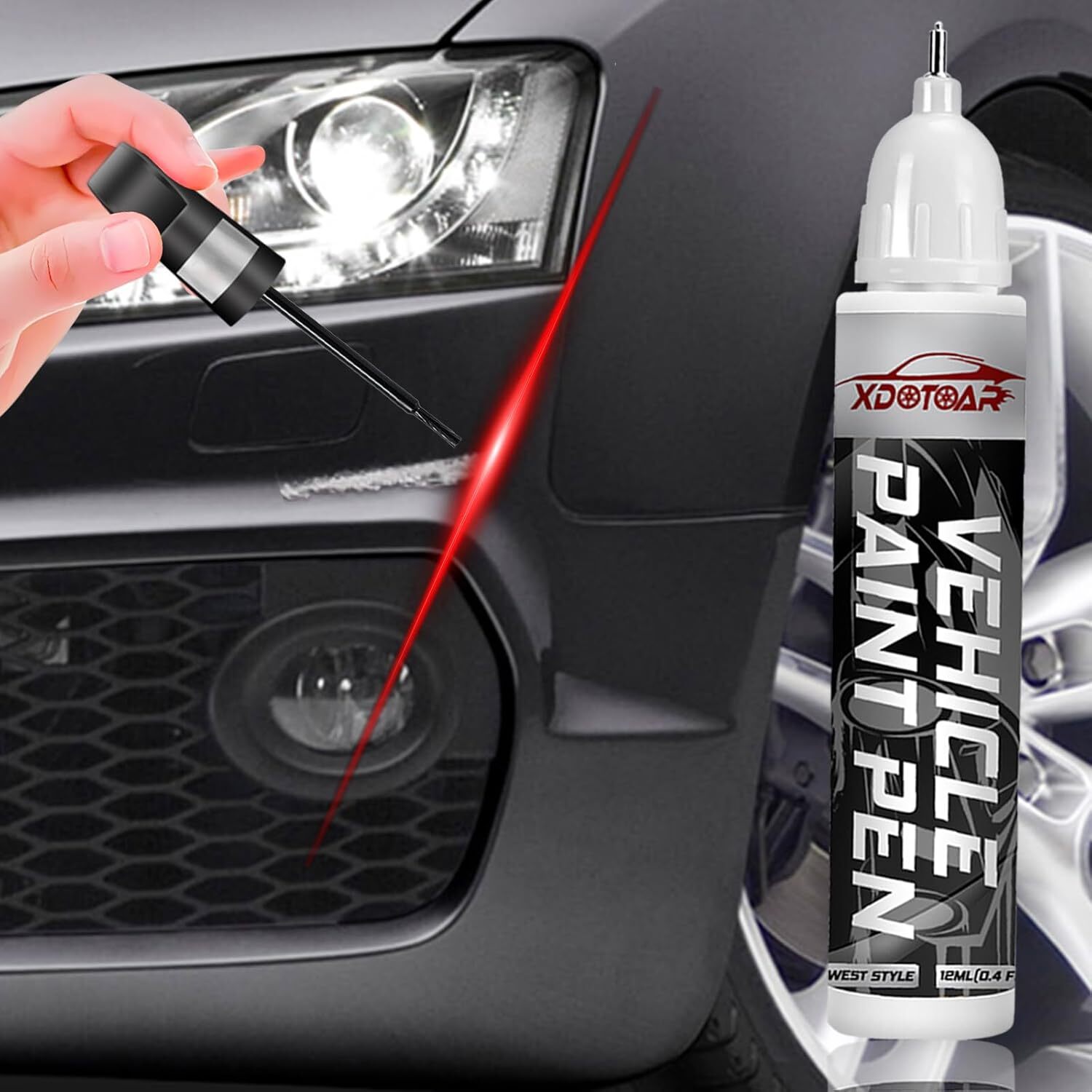 Matte Black Wheel Rim Touch Up Paint Repair Kit Universal for Car Chips Nicks