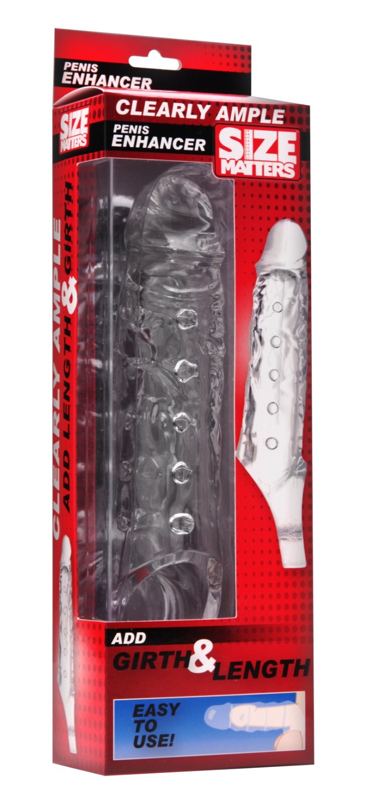 Size Matters Really Ample Penis Enhancer - Penis Extender Extension Sleeve CLEAR