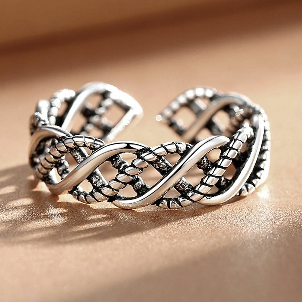 Vintage Fashion Adjustable Ring 925 Sterling Silver Womens Girls Jewellery UK
