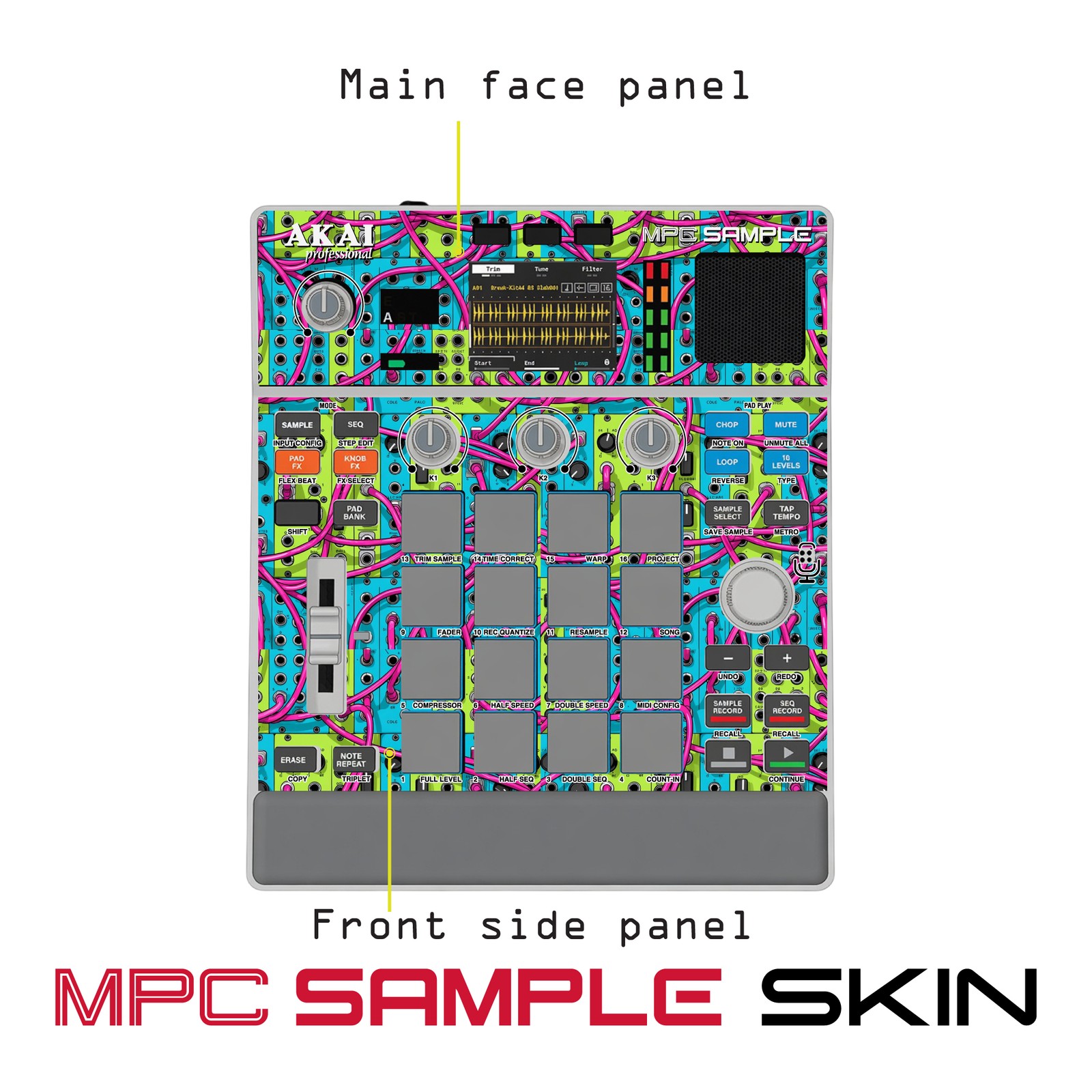 Akai MPC Sample Skin / neon braid burst