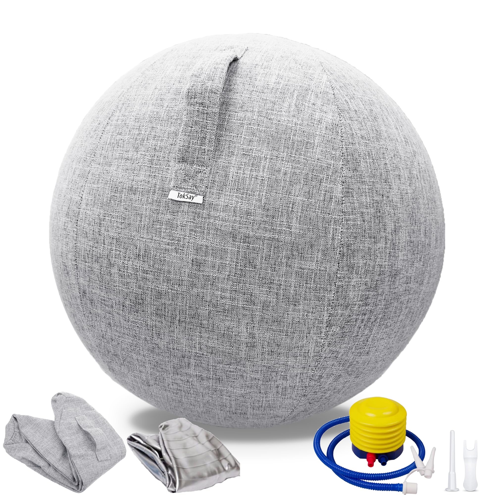 Exercise Ball Chair with Fabric Cover 25IN/65CM Pilates Yoga Ball Chair for H...