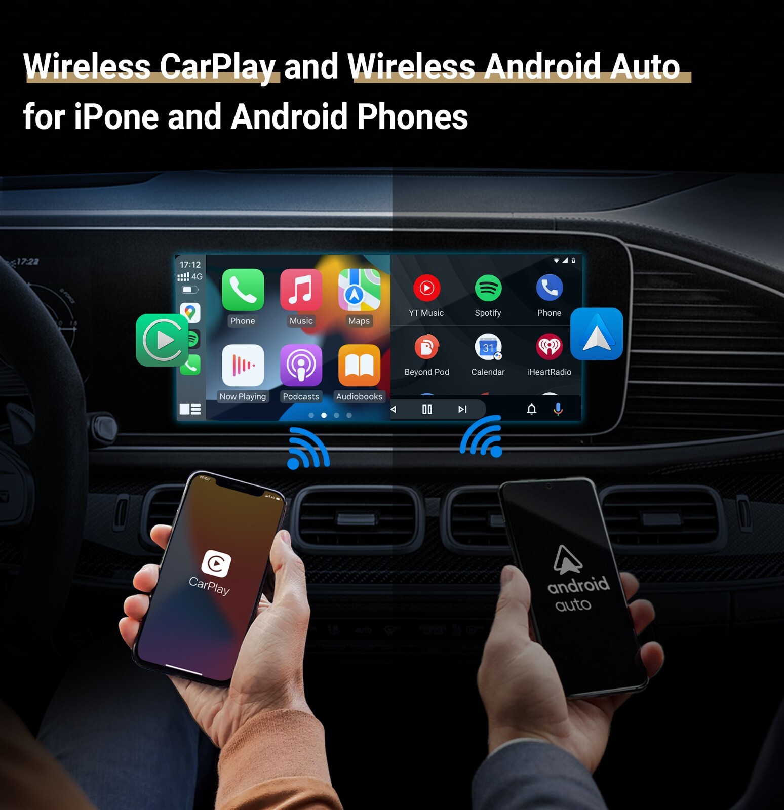 2 in 1 Play2Video AI Box Wireless CarPlay/Android Auto Multimedia Adapter