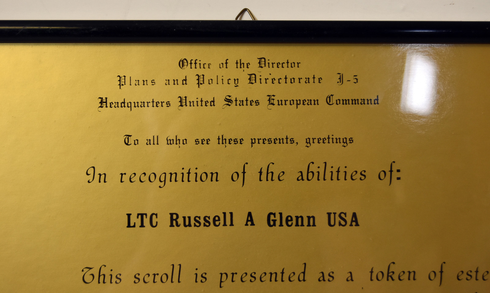 1968 Certificate Stuttgart Signed Major Gen. Russell Dougherty US Air Force