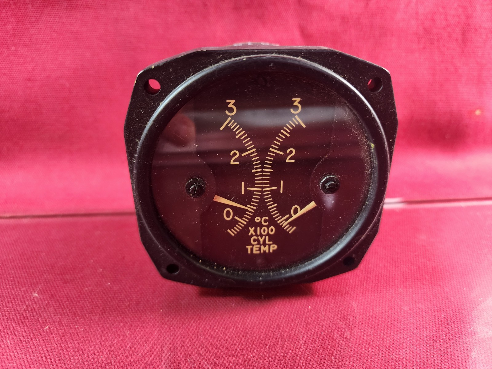Vintage Aircraft Cylinder Temp Guage °C X 100 CHT Jan 1972 Lewis Eng