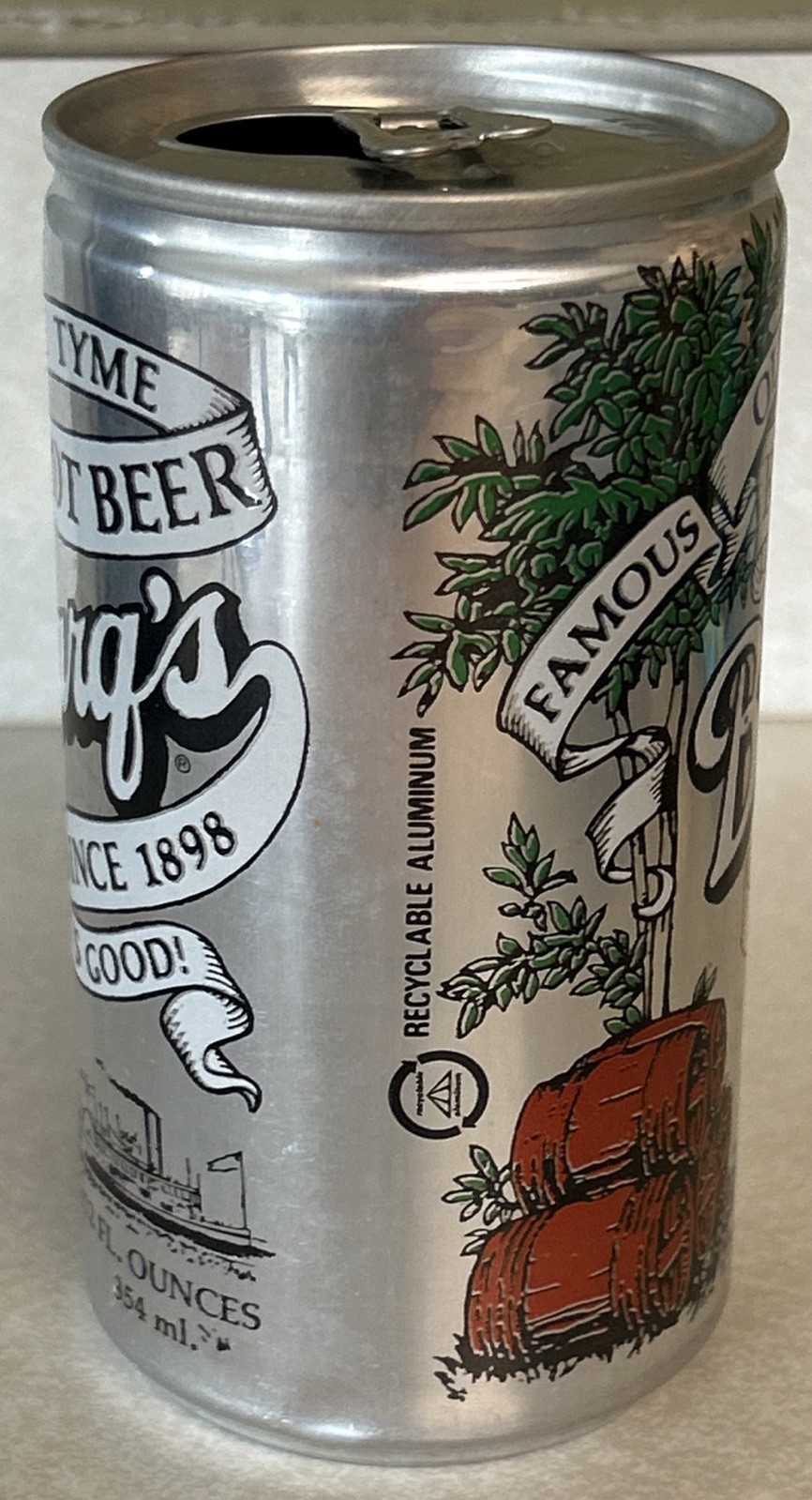 Vintage BARQ’S Root Beer Empty 12oz. Aluminum Pull Tab Can