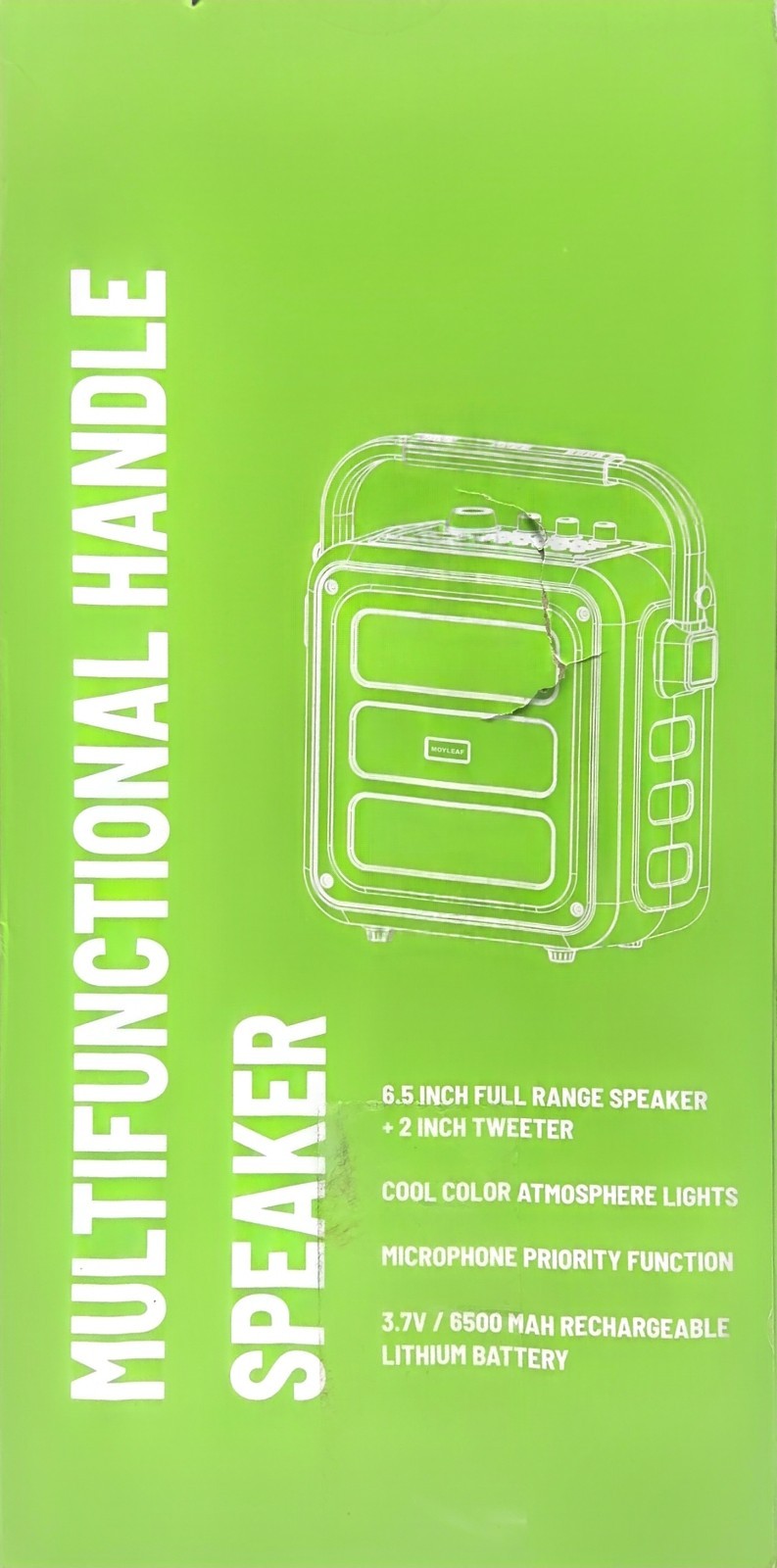 MOYLEAF BT Multifunctional Handle Speaker Black Karaoke Machine 2 BT Mics K253