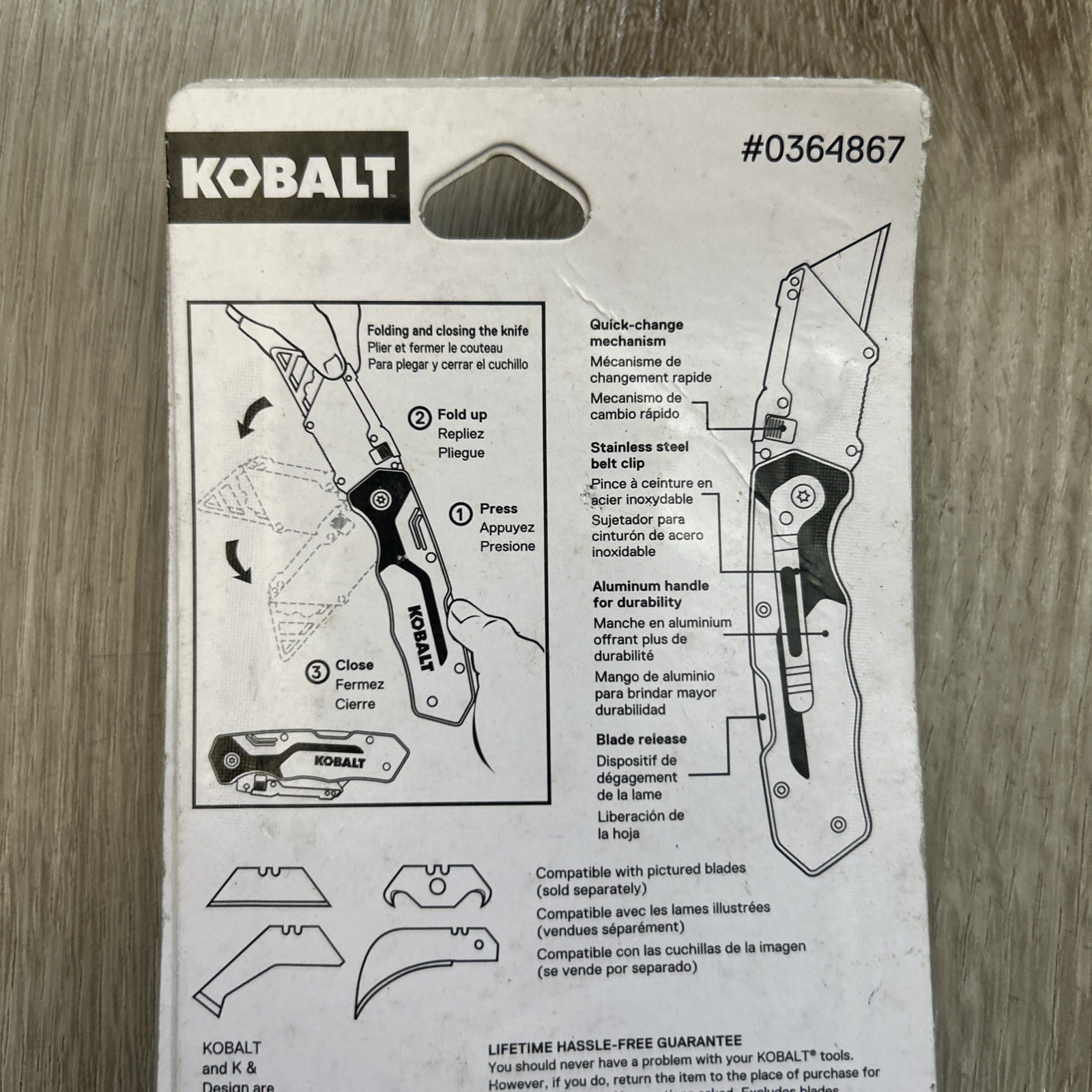 Kobalt Utility Knife 18mm 11-Blade Folding Lockback 55905 With Storage Case NEW