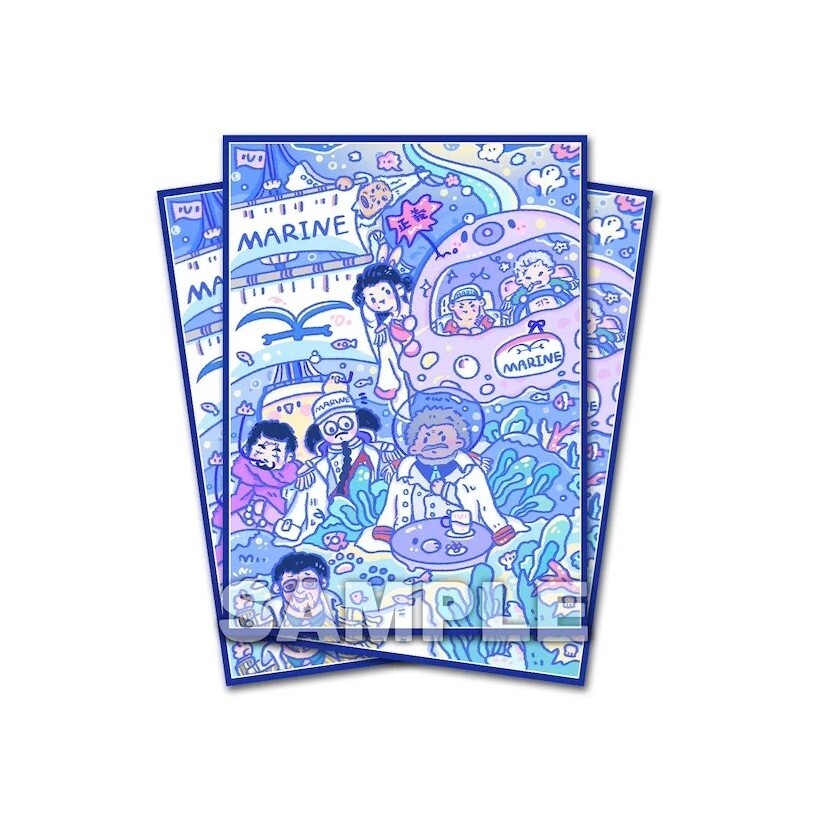 60pcs Trading Card ONE PIECE Navy Q  Version OPCG Card Sleeves 67X92mm Standard