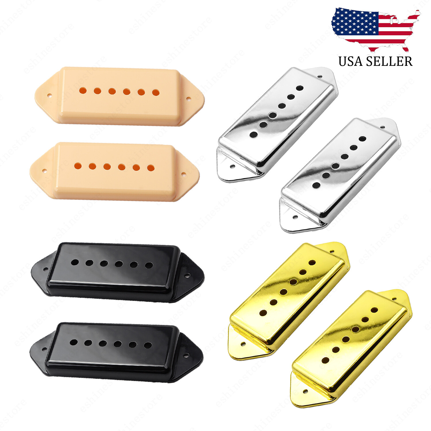 2x P90 Soapbar Dog Ear Pickup Cover Replacement 50 / 52mm Pole For Les Paul SG