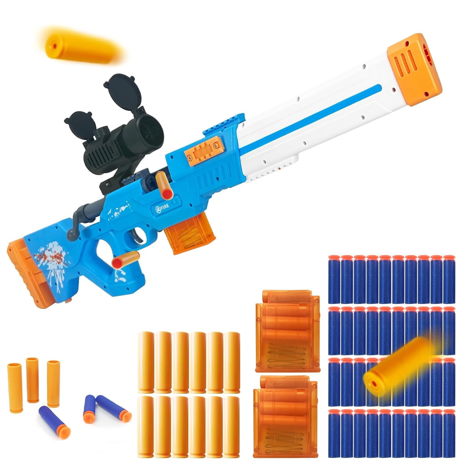 Foam Blaster Toy Gun Pull Bolt Action Soft Bullet Dart Blaster Shooter