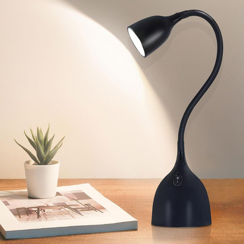 EJIAXIN Desk Lamp for Home Office, LED Reading Light, Small Adjustable Black