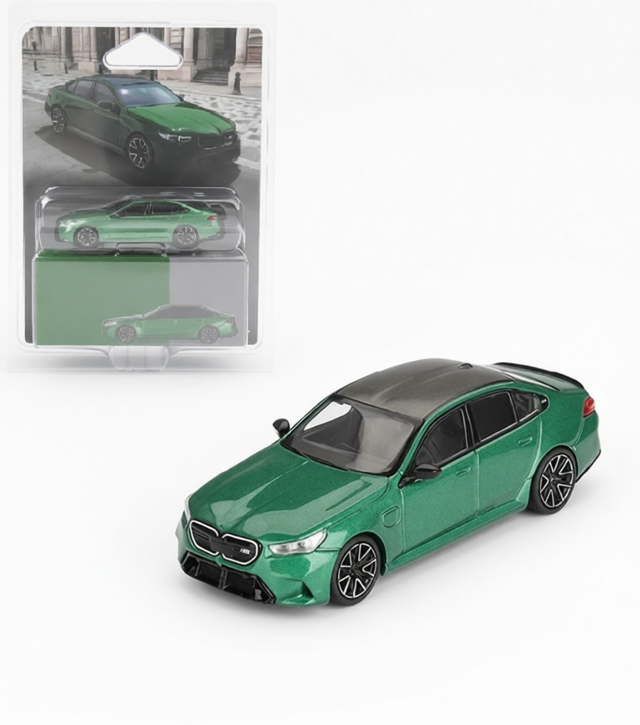 MINI GT 1:64 M5 (G90) Isle of Man Green Metallic Diecast Model Car MGT01086-2B