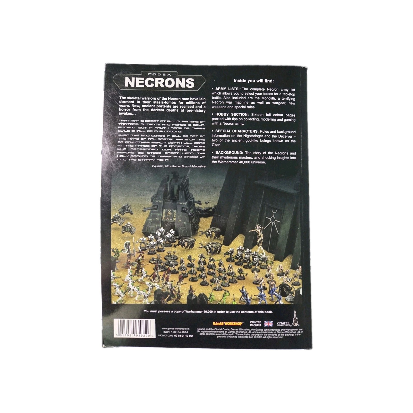 Warhammer 40k Necrons Codex Rulebook 3rd Edition!! 2nd Printing!! OOP!! 2002
