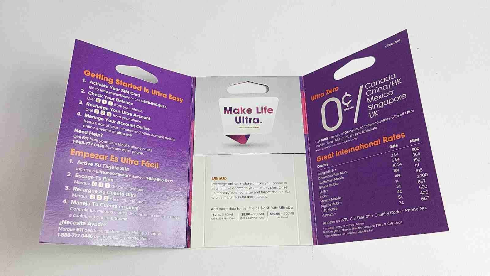 Ultra Mobile Commissionable Sim Card - No Plan - Full And Micro Sim