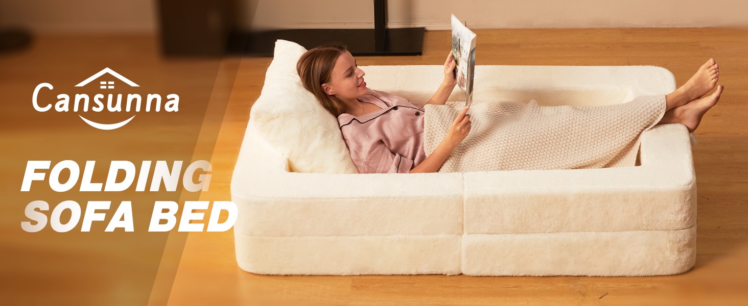 Futon Sofa Bed with Pillow, 3-in-1 Sleeper Sofa Bed with Removable Cover,