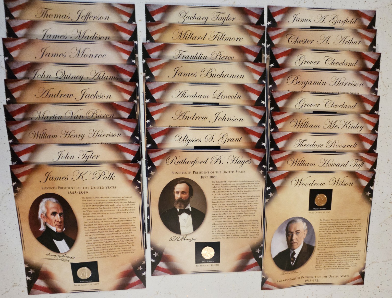 Lot Of 26 Coins UNITED STATES PRESIDENTIAL GOLD DOLLAR COIN & STAMP  & BINDER