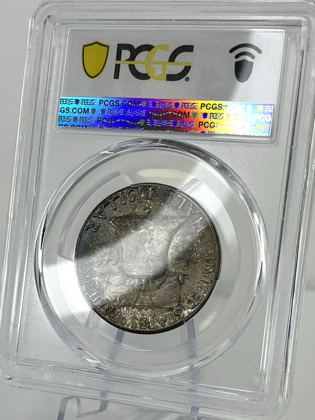 1958 Half Dollar Franklin PCGS1958 Franklin Half Dol MS65 Deep Pink Blue Toning