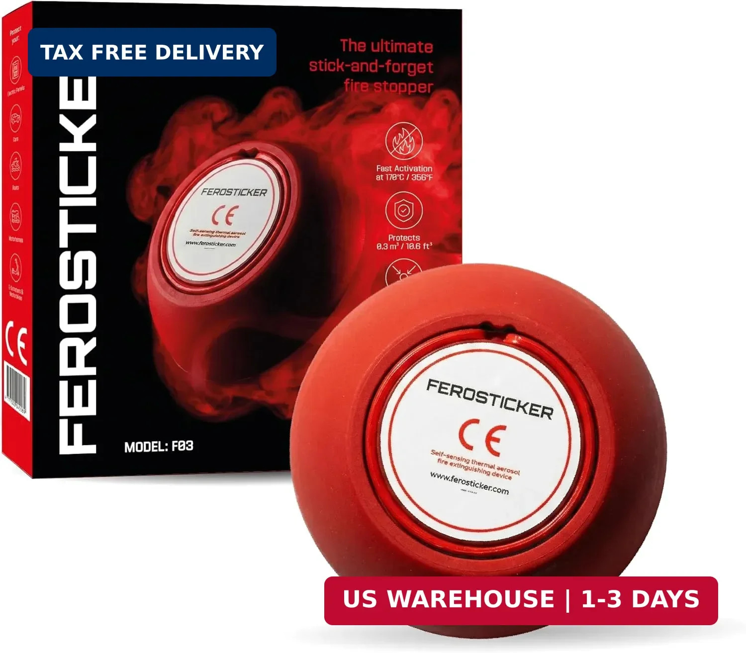 Small Auto Fire Extinguisher 1PK for Fuse Box Vehicle Boat Technical Compartment