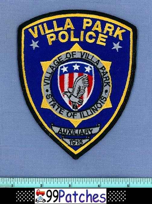 VILLA PARK VILLAGE AUXILIARY ILLINOIS Police Shoulder Patch RESERVE CADET 6G